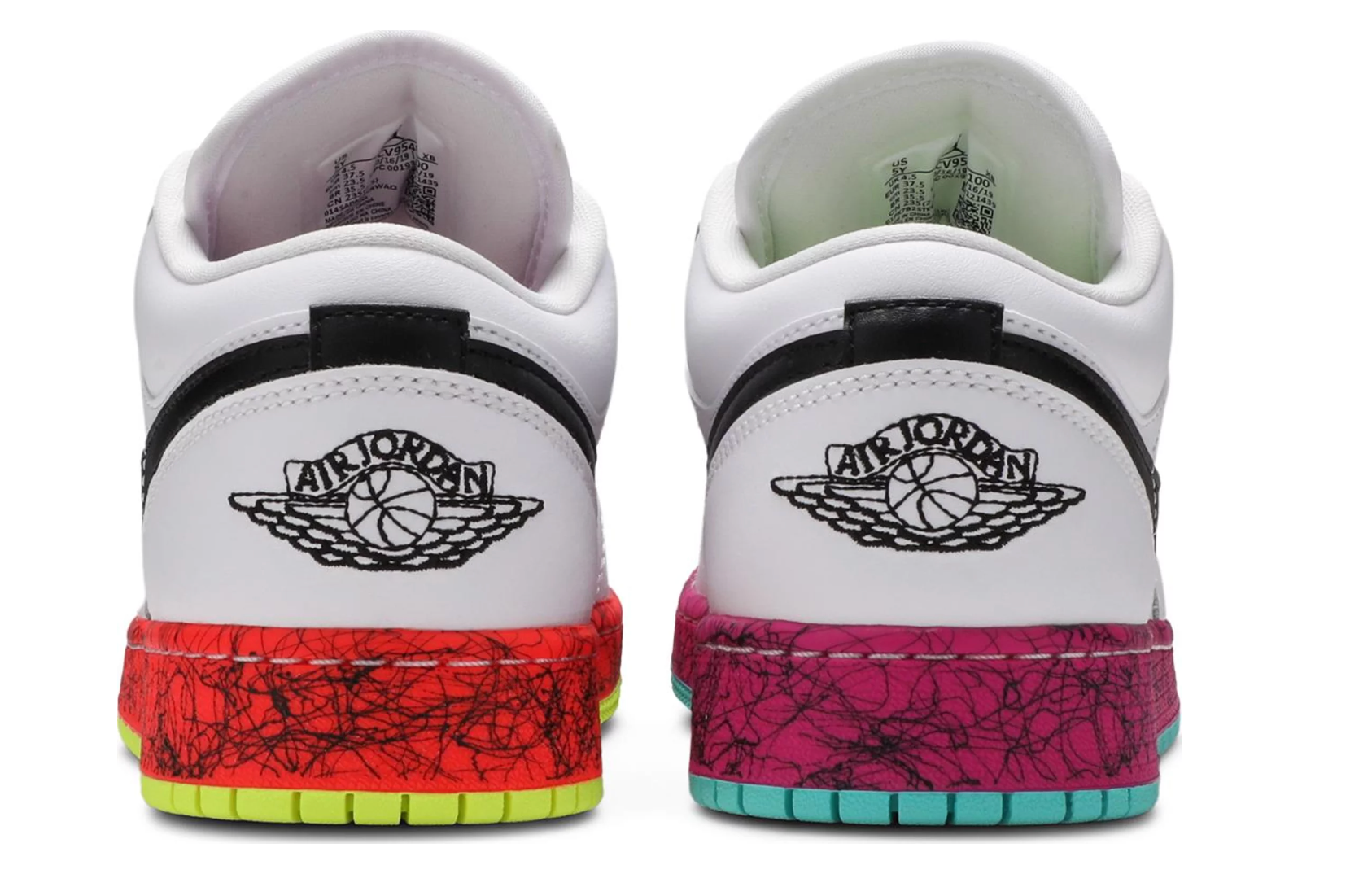 JORDAN 1 LOW MULTI COLOUR MIDSOLES WHITE GS