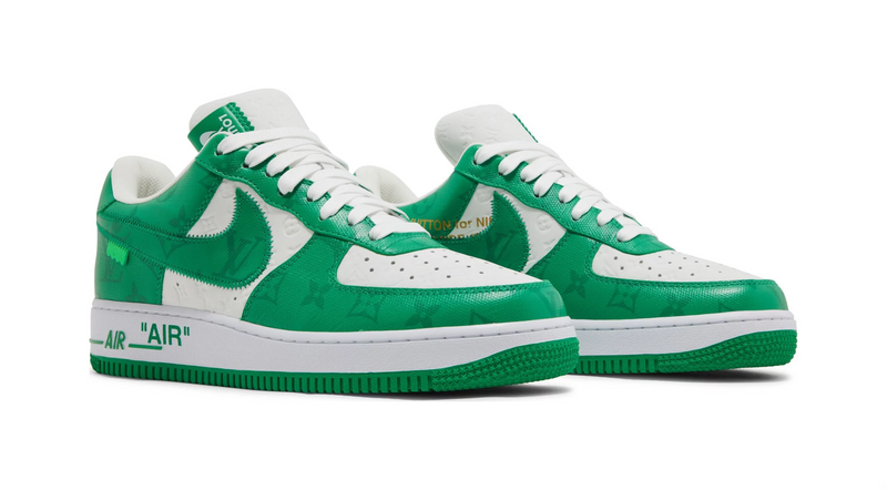 Nike Louis Vuitton Air Force 1 Low Virgil Abloh - White/Green Shoes - Size 7.5 - White / Green