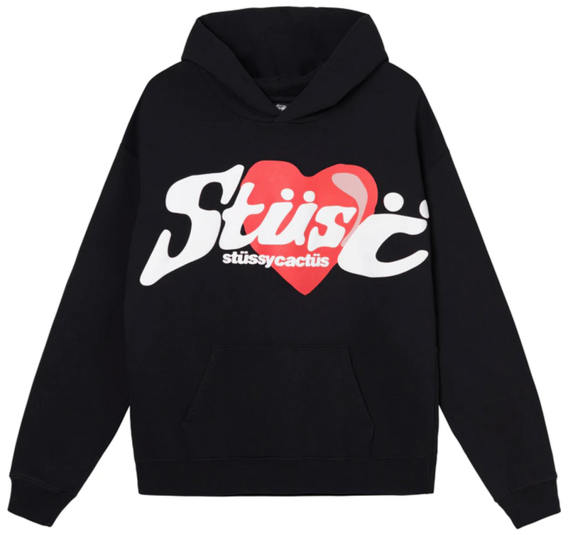 STUSSY X CPFM HEART HOODIE BLACK