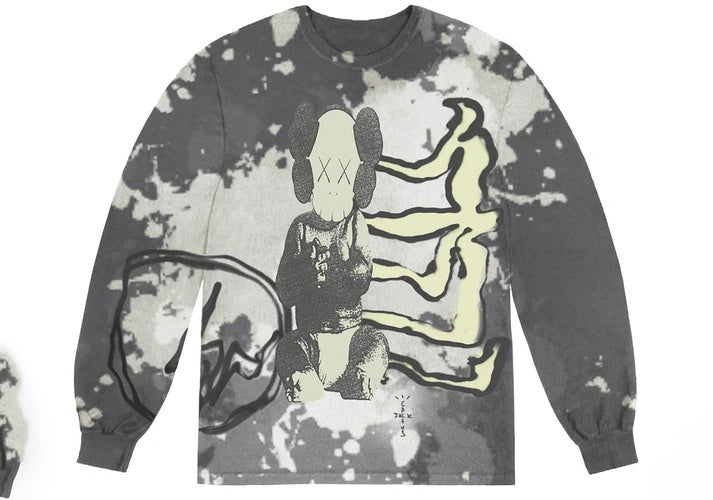 TRAVIS SCOTT CACTUS JACK + KAWS FOR FRAGMENT L/S TEE MULTI GREY - The Edit LDN