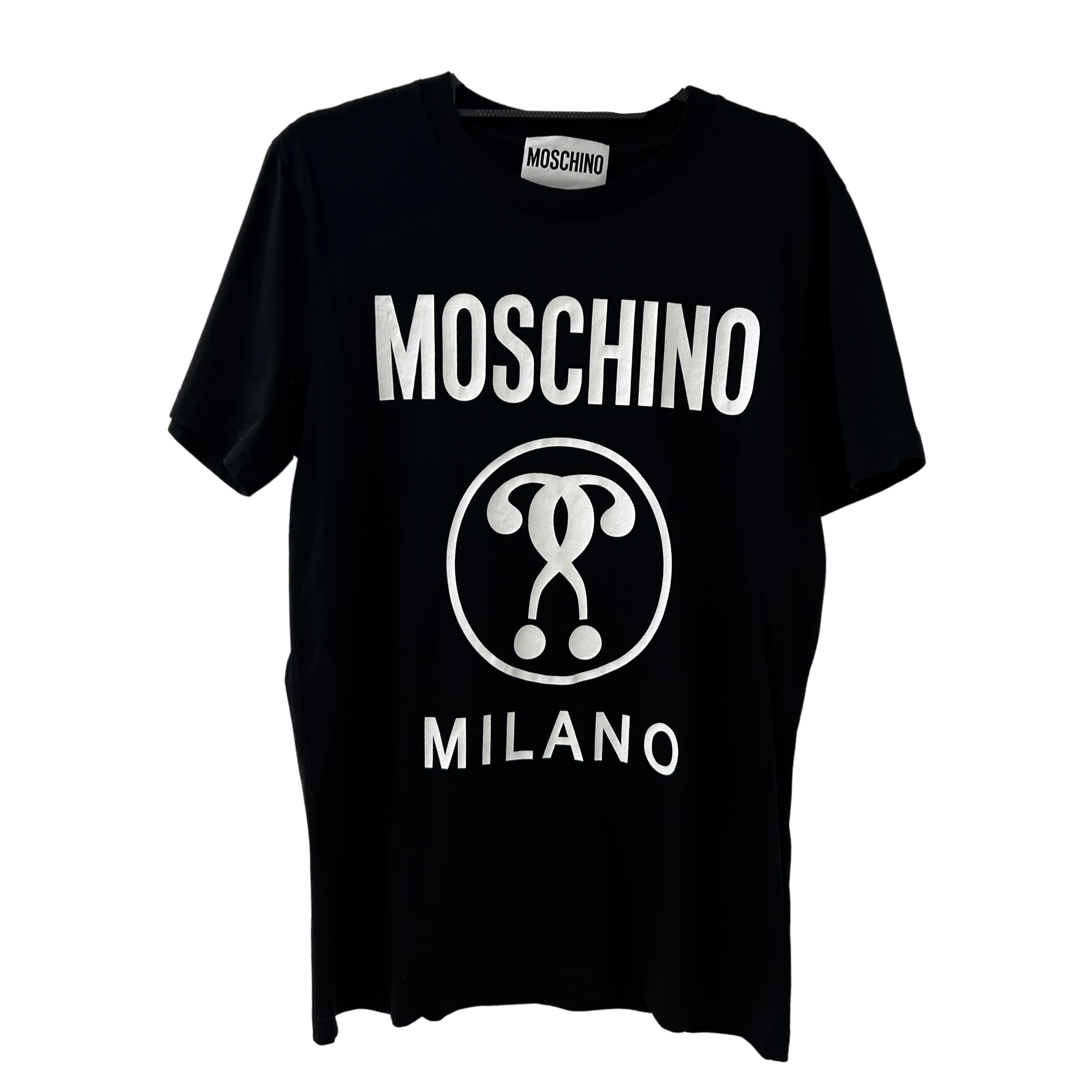graphic print varsity jacket Schwarz MOSCHINO QUESTION MARK T