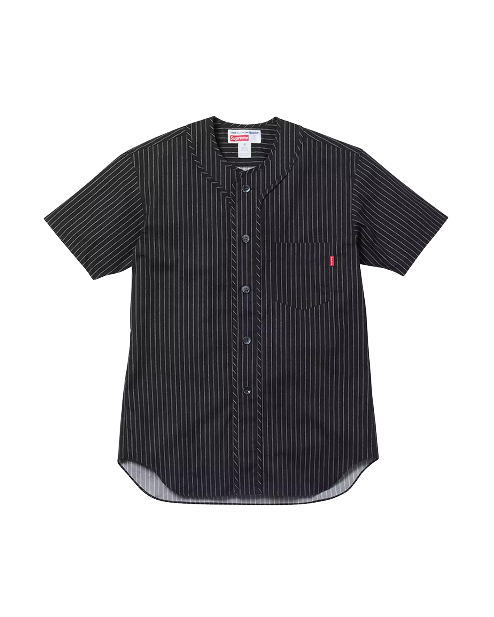 PRE LOVED - SUPREME X COMME DES GARCONS BLACK STRIPE BUTTON UP SHIRT