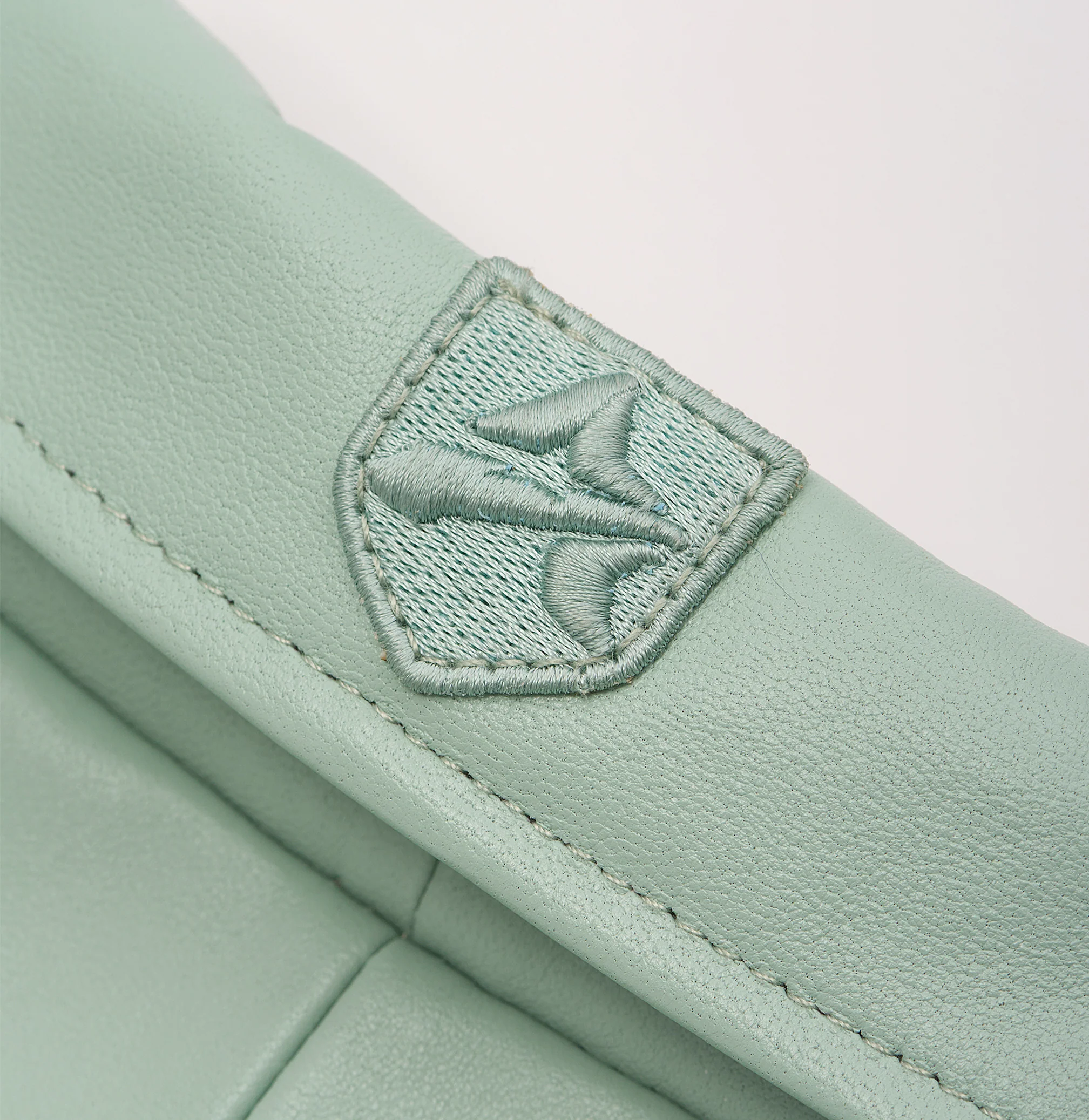 Mint green online leather jacket