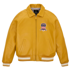 AVIREX ICON LEATHER JACKET MUSTARD