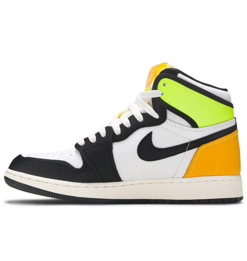 JORDAN 1 RETRO HIGH WHITE BLACK VOLT UNIVERSITY GOLD (GS) - The Edit LDN
