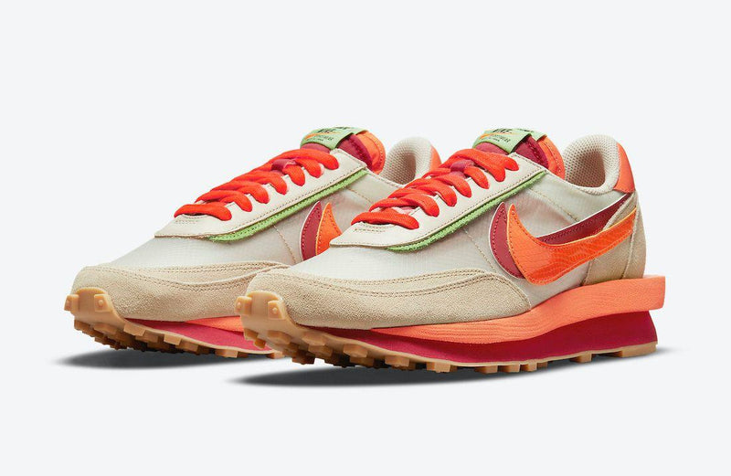 CLOT x SACAI X NIKE LD WAFFLE NET -  ORANGE BLAZE - The Edit LDN