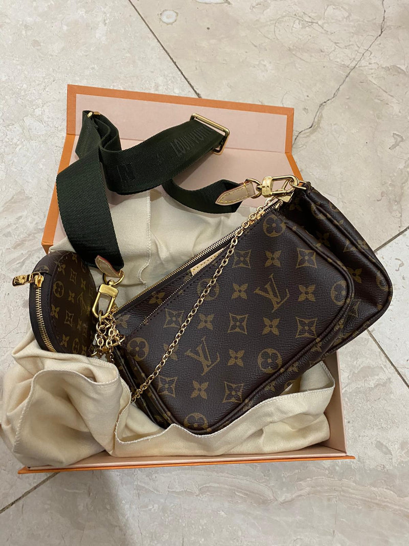 Louis Vuitton Multi Pochette Mongram Khaki Handbag