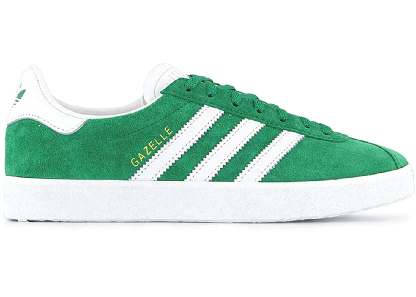 ADIDAS GAZELLE 85 GREEN WHITE GOLD METALLIC