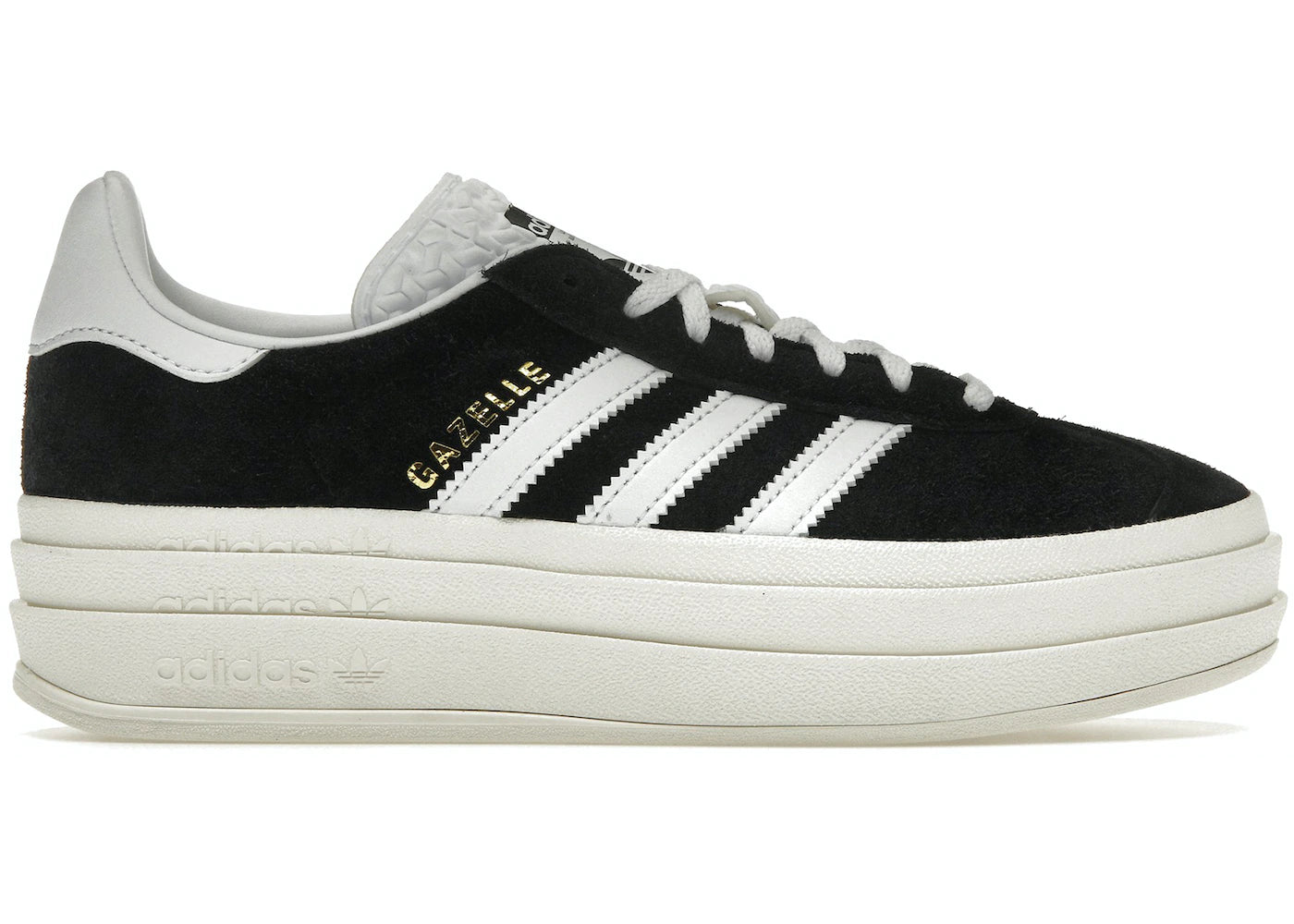 ADIDAS GAZELLE BOLD CORE BLACK WHITE (WOMEN'S)