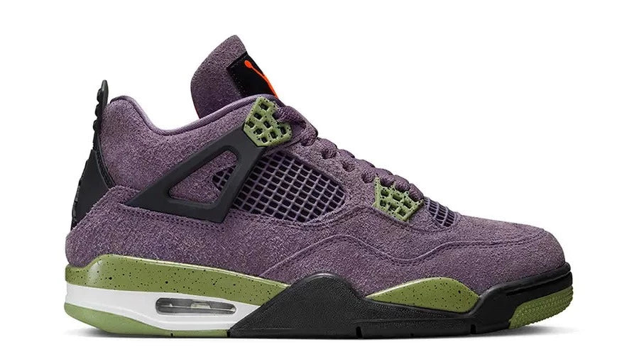 Jordan 4 negro top con rojo y morado
