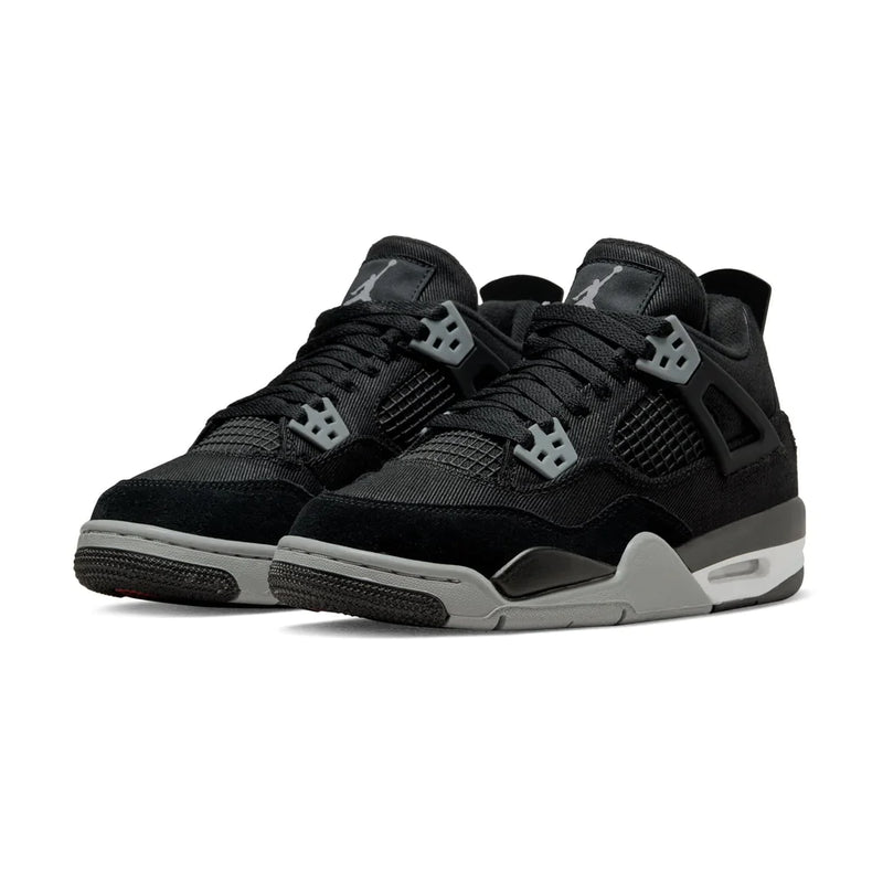 JORDAN 4 RETRO BLACK CANVAS (GS)