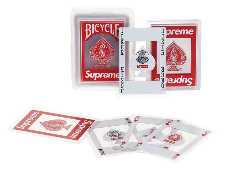 SUPREME BICYCLE CLEAR PLAYING CARDS RED