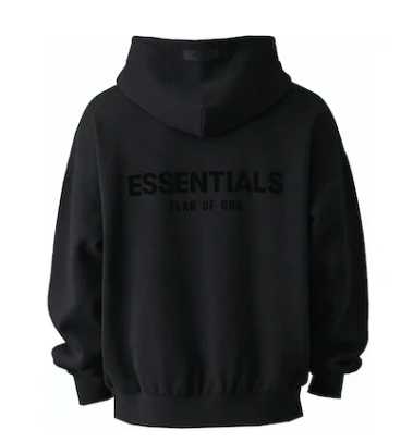 FEAR OF GOD ESSENTIALS PULLOVER CHEST LOGO HOODIE STRETCH LIMO/BLACK