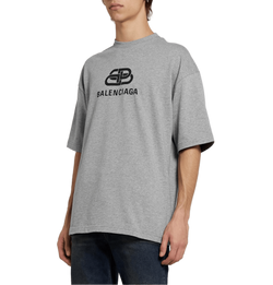 PRE LOVED - BALENCIAGA GREY LOGO T-SHIRT