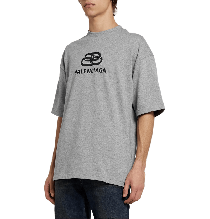 PRE LOVED - BALENCIAGA GREY LOGO T-SHIRT