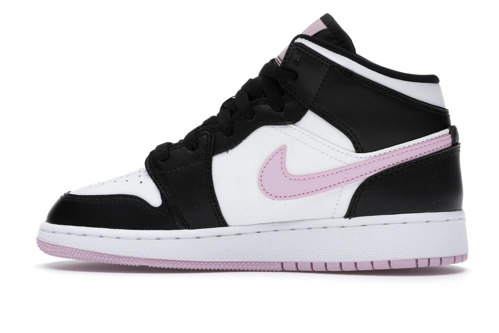 JORDAN 1 MID WHITE BLACK LIGHT ARCTIC PINK (GS) - The Edit LDN