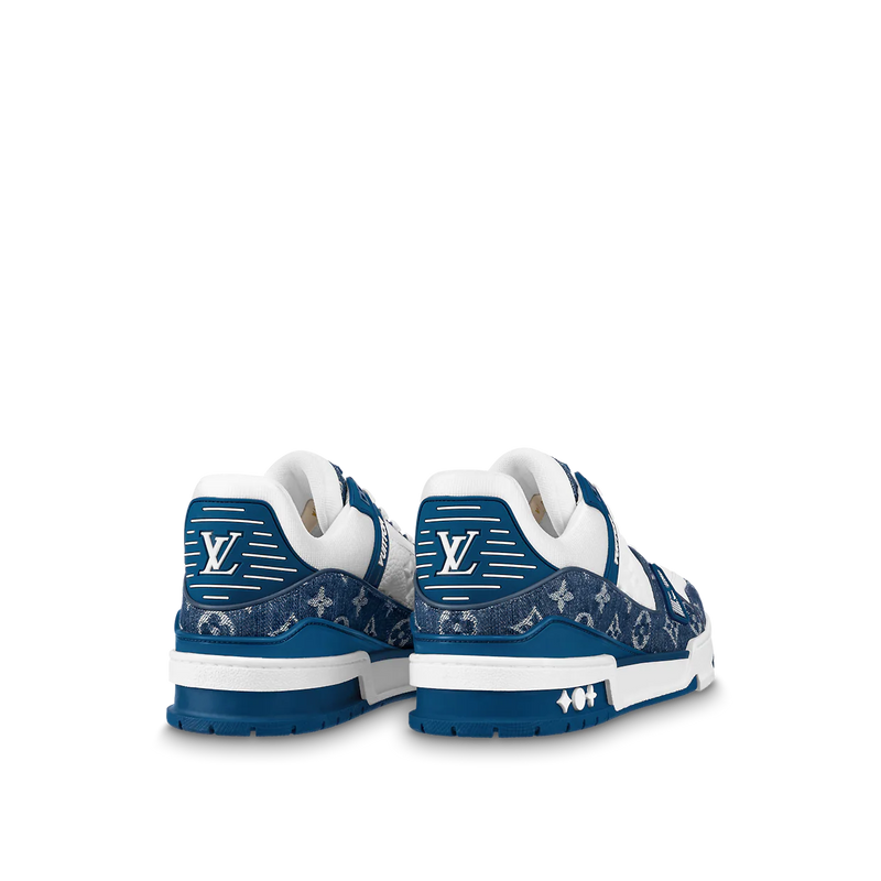 Giày Louis Vuitton LV Trainer Monogram Denim White Blue 1A9JGZ / 1A9JGU -  Sneaker Daily