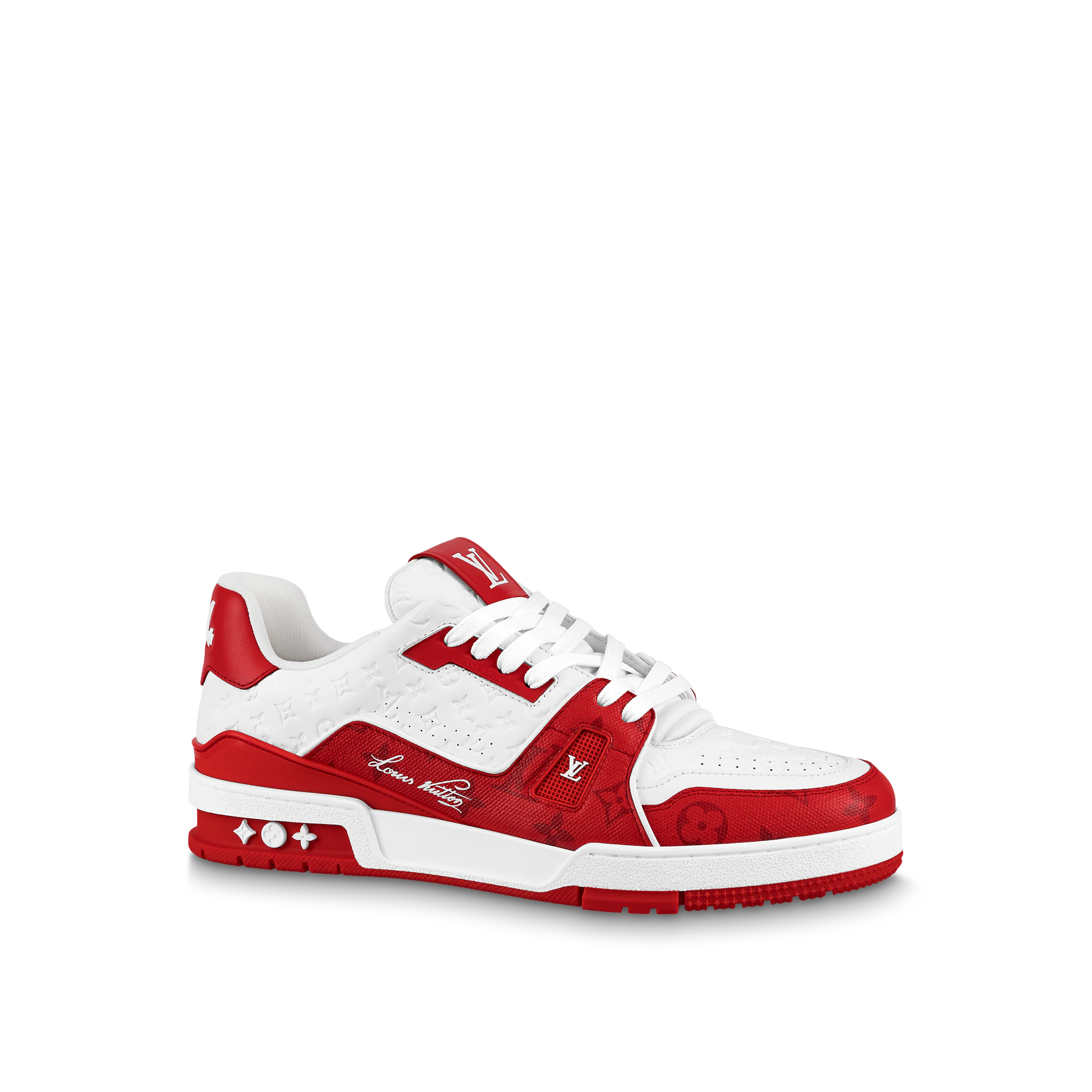 LOUIS VUITTON TRAINER RED MONOGRAM WHITE - The Edit LDN