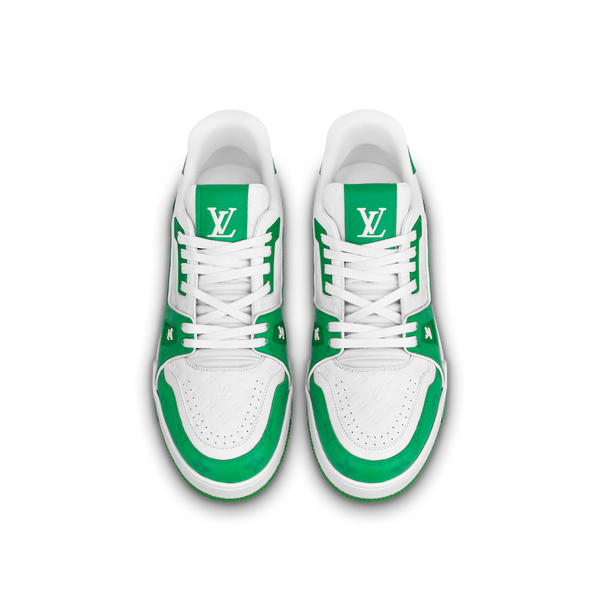 LOUIS VUITTON MONOGRAM GREEN WHITE TRAINER - Slocog Sneakers Sale