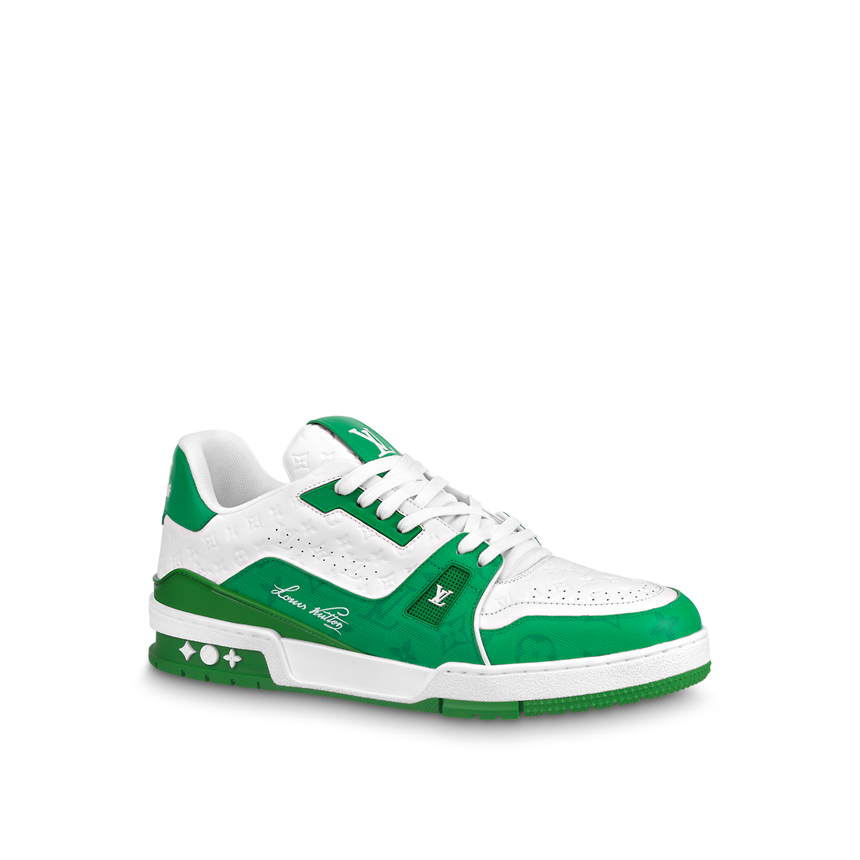 Nike Louis Vuitton Air Force 1 Low Virgil Abloh - White/Green Shoes - Size 7.5 - White / Green