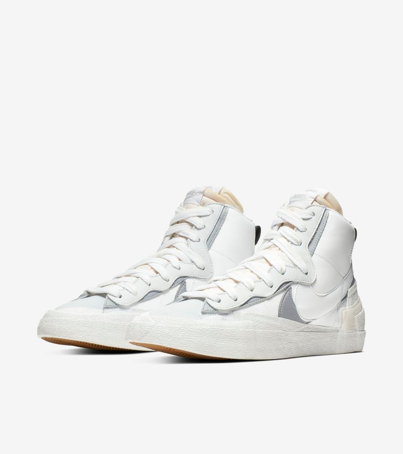 NIKE BLAZER MID SACAI WHITE GREY - The Edit Man London Online