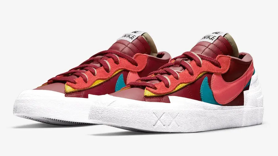 KAWS X SACAI X NIKE BLAZER LOW RED MULTI - The Edit LDN