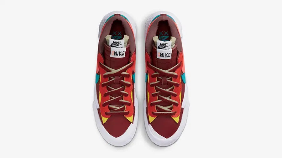 KAWS X SACAI X NIKE BLAZER LOW RED MULTI - The Edit LDN